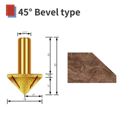 45° Bevel Router Bit Diamond Vaccum Brazed CNC engraving marble stone granite