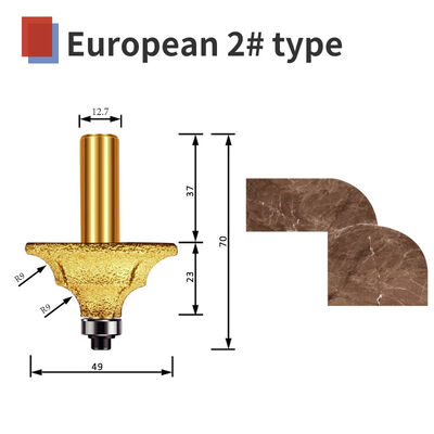 Chamfer router bit diamond European 5 types marble stone granite CNC engraving tool
