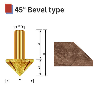 45° Bevel Router Bit Diamond Vaccum Brazed CNC engraving marble stone granite