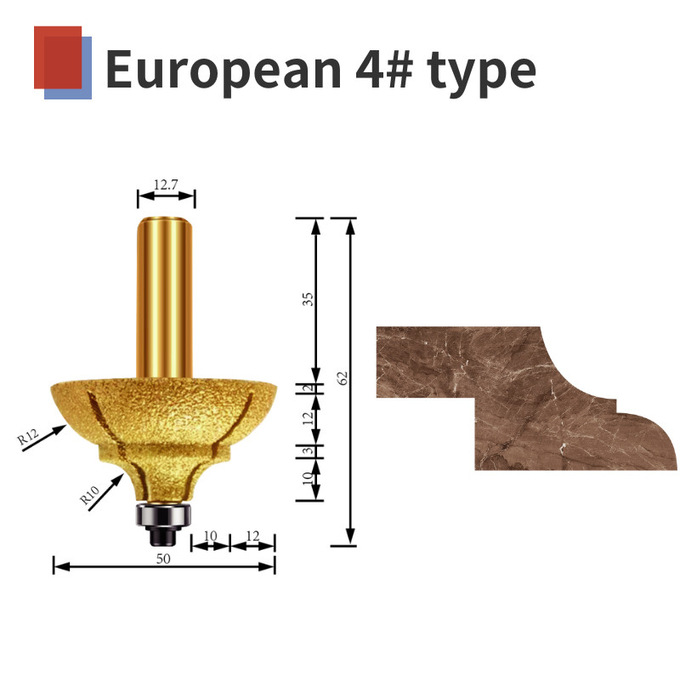 ルーター ビット真空はカスタマイズされた3つを刻む石のGrniteの大理石CNCのためのsutitableろう付けした
